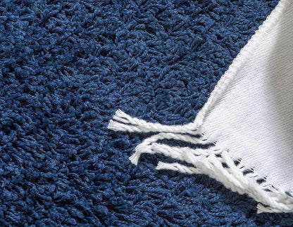 Unique Loom Solid Shag Collection Area Rug (3' 3" x 5' 3" Rectangle, Sapphire Blue/ Navy Blue)
