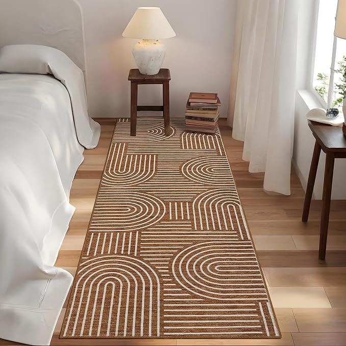 Modern Rug 2.5x10 Runners for Hallways, Abstract Kitchen Runner Rugs Non Slip - Image 2