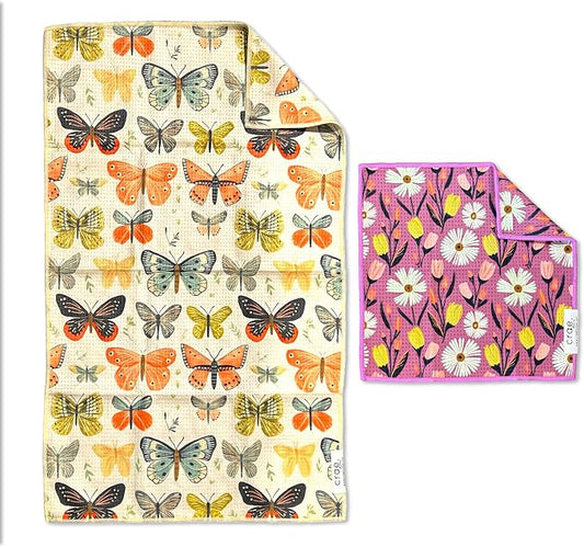 Microfiber Hand Towel & Washcloth Set of 2 by CraeHome