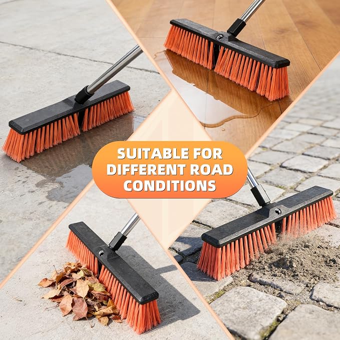Push Broom, Heavy Duty Outdoor Broom - Image 4