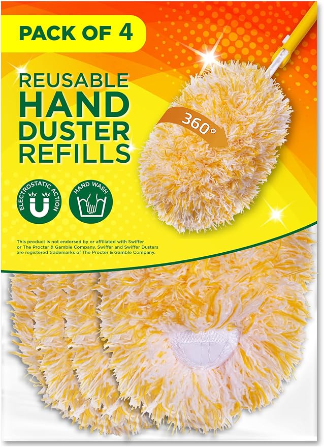 Microfiber Reusable Refills for Swiffer Hand Duster, 360 Degree Dry Duster by Millifiber