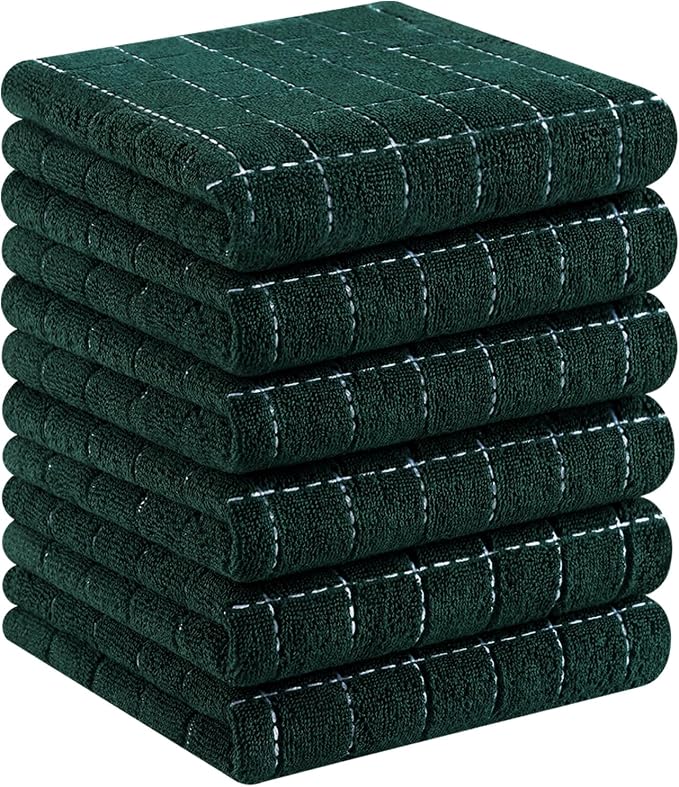 Homaxy 100% Cotton Terry Kitchen Towels, Checkered Designed, Soft and Super by Homaxy