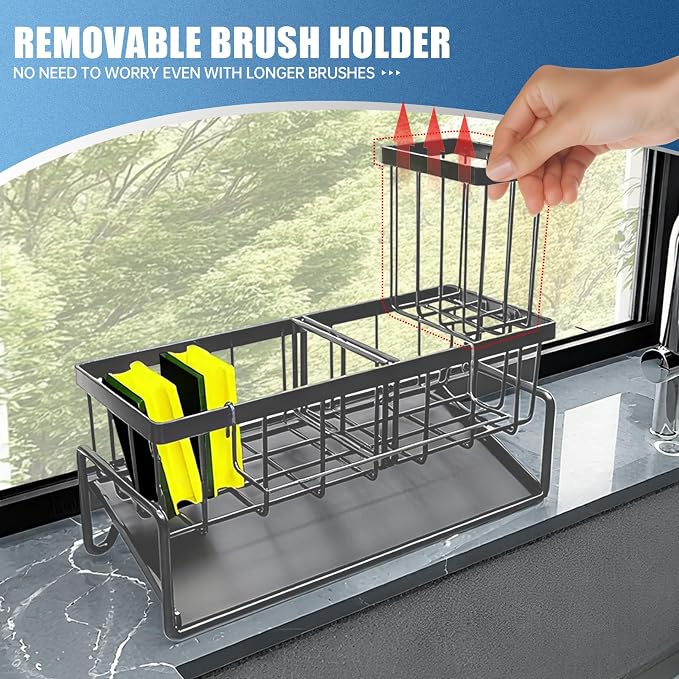 Sponge Holder for Kitchen Sink Caddy，Sink Caddy Organizer - Image 3