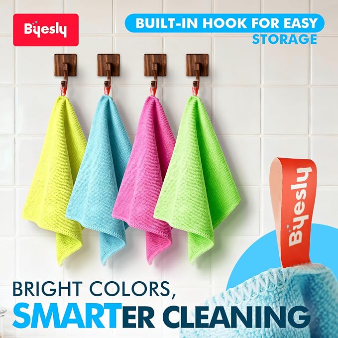 24-Pack Microfiber Cleaning Cloth, 11.5x11.5 Microfiber Towels - Image 4
