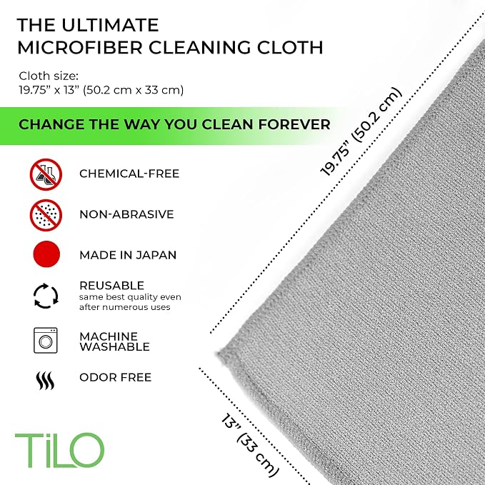 TILO Microfiber Cleaning Cloth – 19x13 Inch Ultra-Absorbent, Streak-Free - Image 5