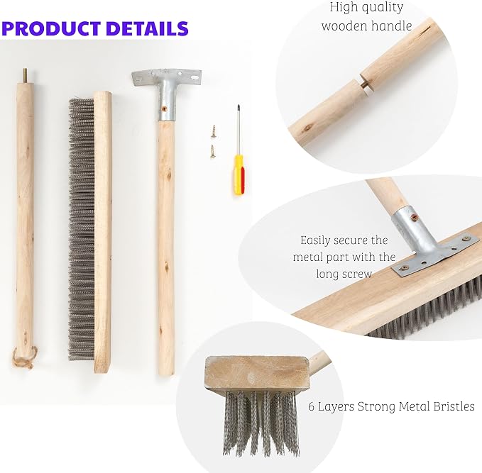 Stainless Steel Deck Scrub Brush Broom - Image 3