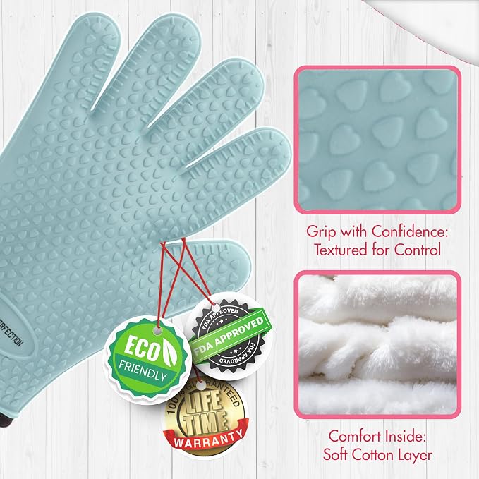 KITCHEN PERFECTION S Silicone Smoker Oven Gloves - Image 5