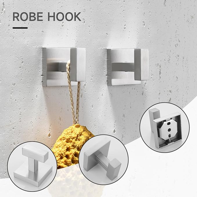 TQKAG 7-Pieces Brushed Nickel Bathroom Hardware Accessories Set 23.6" SUS304 - Image 4