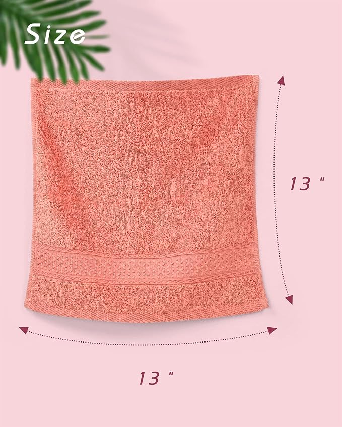Cleanbear Face-Cloth Washcloths Set, 100% Cotton, High Absorbent, Size13 - Image 4