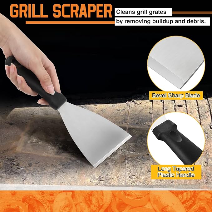 3 Piece Pellet Grill Ash Cleaning Kit, Includes Large Dust Pan, Soft Bristle - Image 5