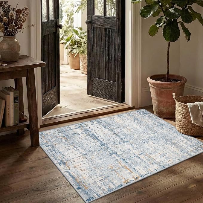 2x3 Entryway Rug, Door Mat Indoor Entrance, Washable Non Slip Kitchen Bathroom by Rugxara