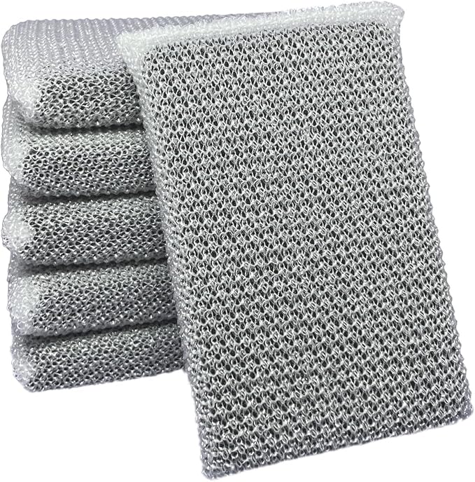 Elite Silver Scrubber PRO Sponge, 6 Pack, Non Scratch, Sponges by EliteAllPurposeCleaningPad