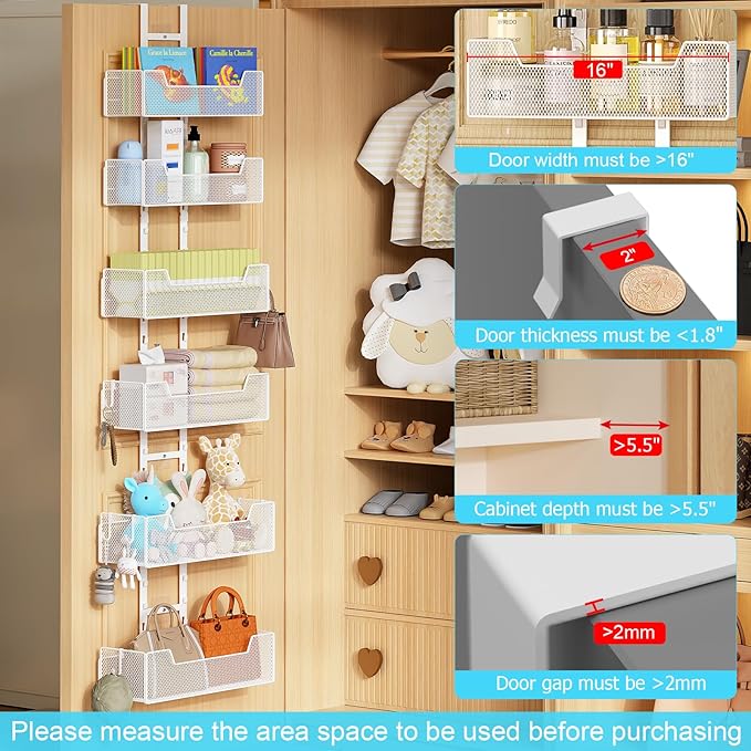 Over The Door Organizer, Metal Hanging Door Organizer - Image 3