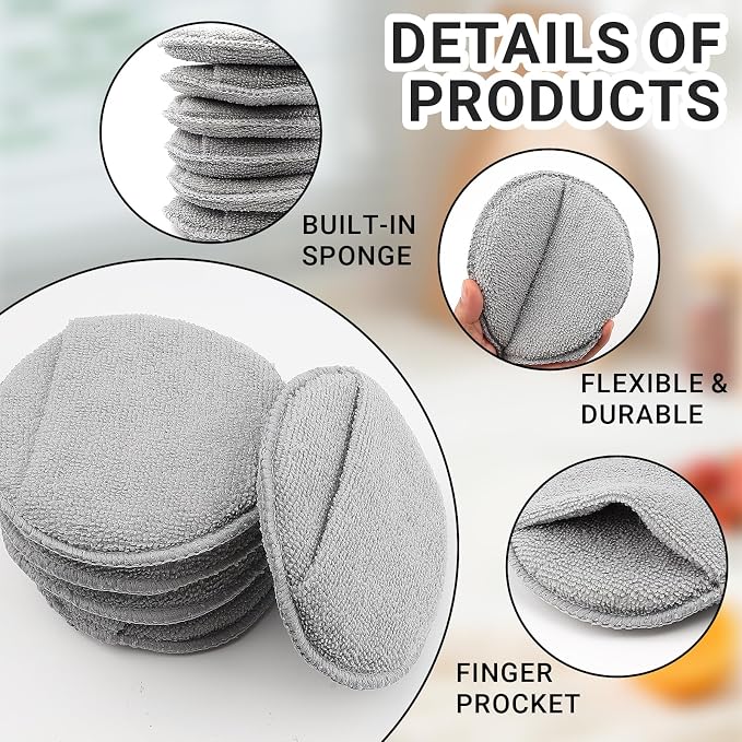 6Pcs 5'' Wax & Oil Applicator Pads - Image 2