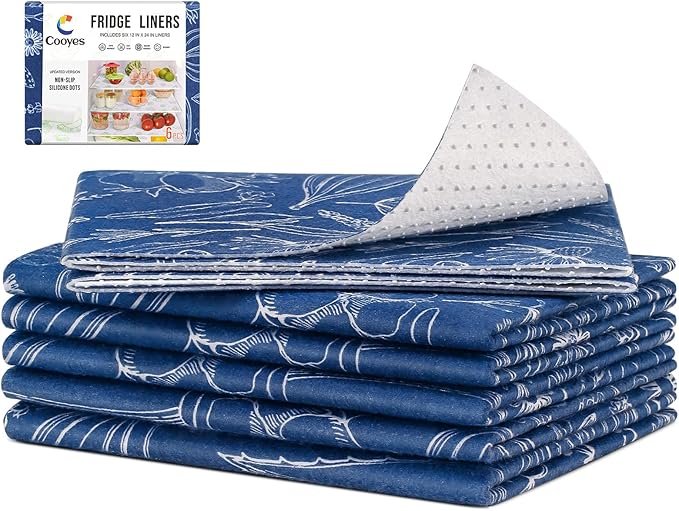 Cooyes 6 Pack Refrigerator Shelf Liners by Cooyes
