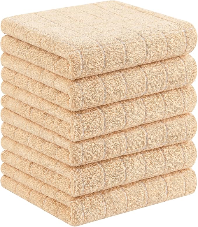 Homaxy 100% Cotton Terry Kitchen Towels, Checkered Designed, Soft and Super by Homaxy
