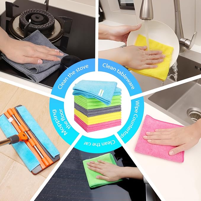 15pcs Microfiber Cleaning Cloth Lint Free, Streak Free, Non-Abrasive, Reusable - Image 6