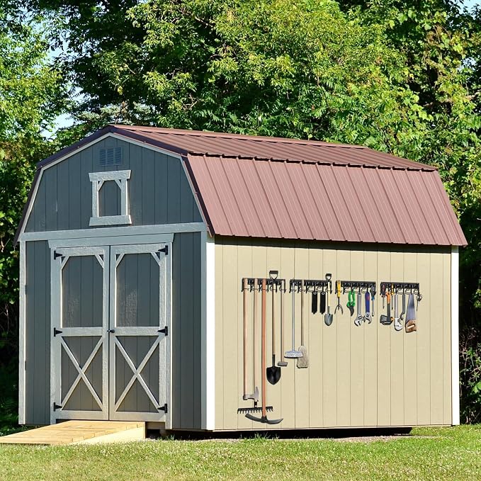 LEYU Metal Garage Tool Organizer Wall Mount, 2 Pack Garden Tool Organizer - Image 2