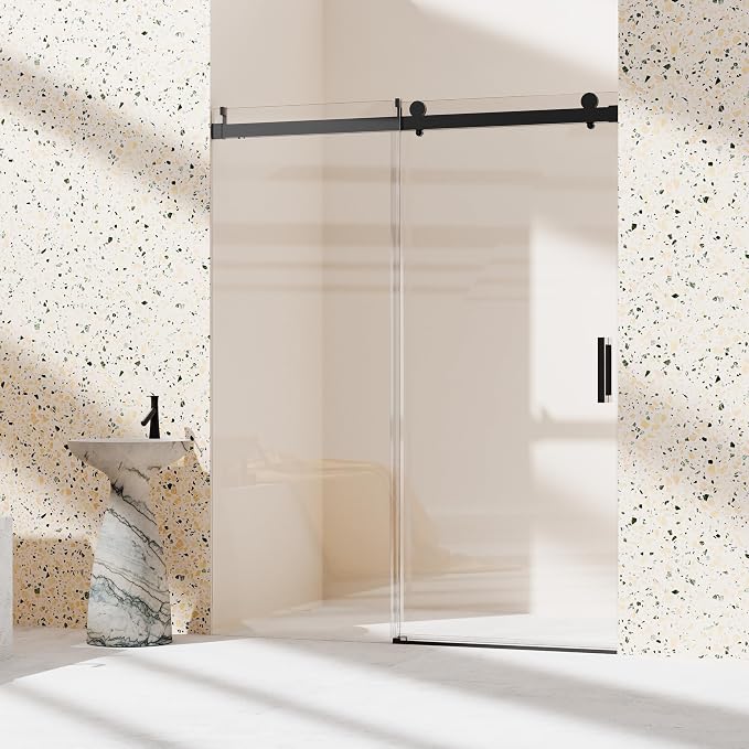 56-60" W x 76" H Frameless Single Sliding Glass Shower Doors Soft-Close by FINDEPOT