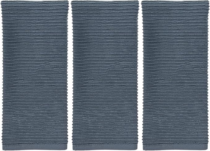 Serafina Home Slate Blue Gray Grey Kitchen Hand Dish Towels: Oversized 28" x 18" by SerafinaHome