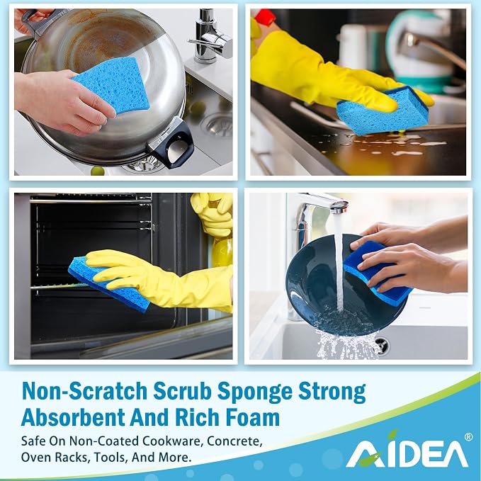 AIDEA Sponges Kitchen, Non Scratch Scrub Sponge, Sponges - Image 6