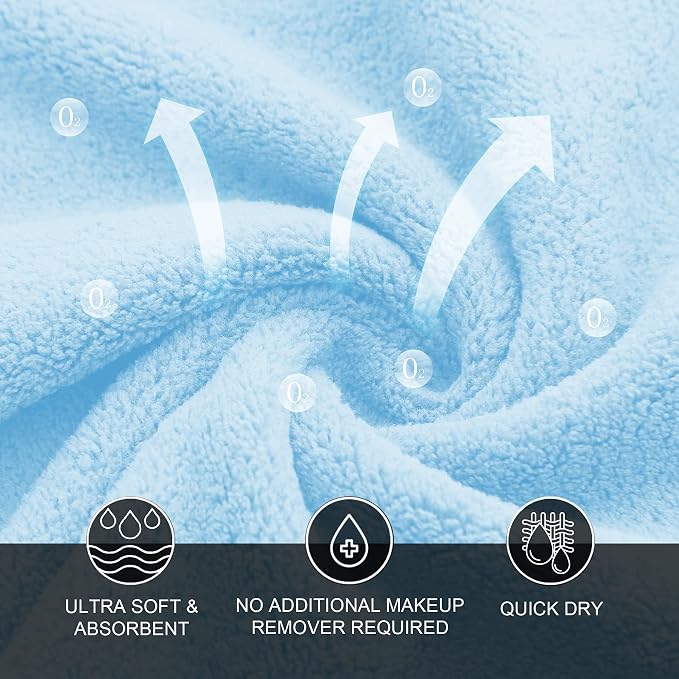 MOONQUEEN Microfiber Facial Cloths Fast Drying Washcloth 12 Pack - Image 7