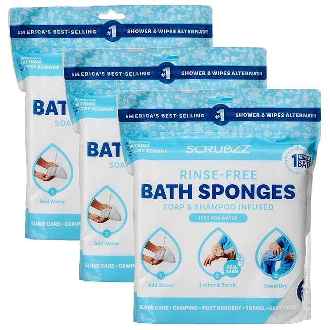 Scrubzz Disposable No Rinse Bathing Wipes by Scrubzz