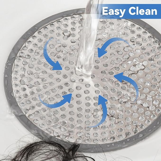 2Pcs Shower Drain Hair Catcher, 4.72" Shower Drain Cover, All-in-One Universal - Image 9