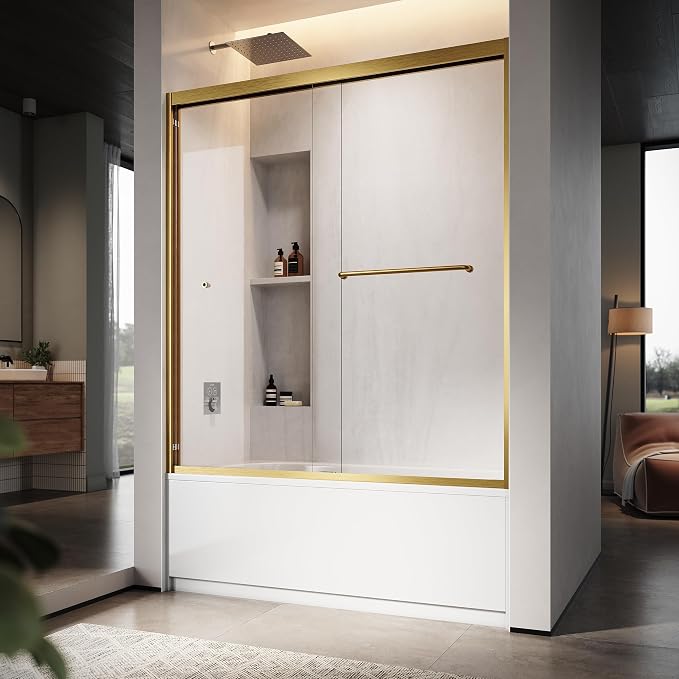 60" W x 60" H Double Sliding Frame Bathtub Door by UNIKOOSHOWERDOOR