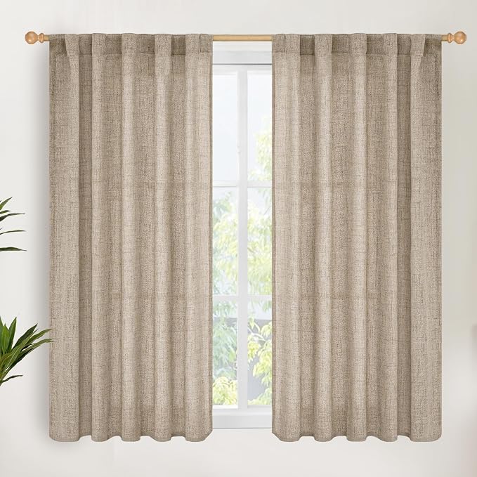 YoungsTex Dark Oatmeal Linen Curtains 54 Inch Length by YoungsTex