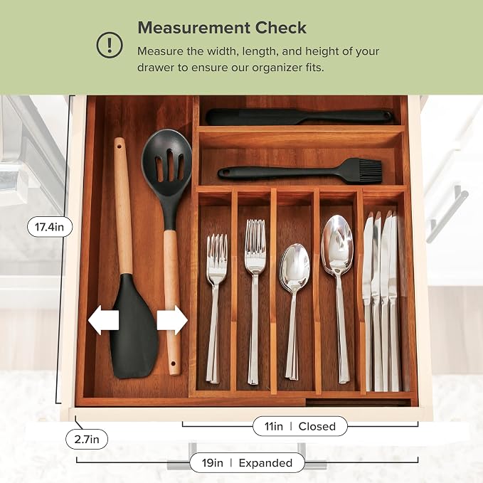 KitchenEdge Premium Silverware, Flatware and Utensil Organizer - Image 4