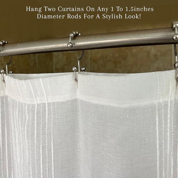 2lbDepot Double Sided Shower Curtain Hooks, Decorative Brushed Nickel Shower - Image 6