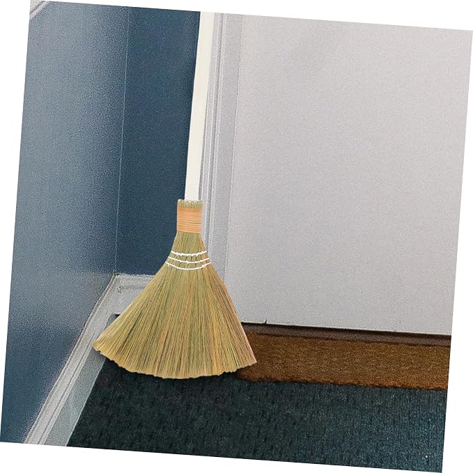 Cabilock Handmade Soft Bristle Broom Set 2pcs Detachable Natural Grass Dust - Image 7