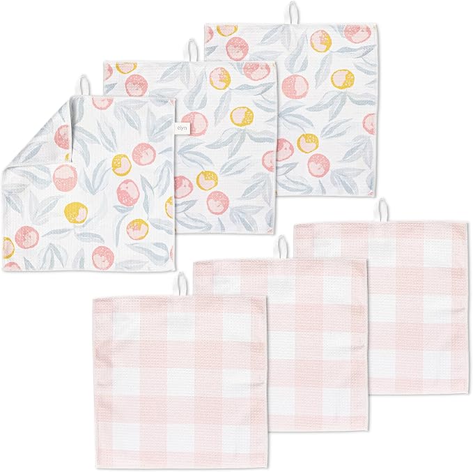 ELYN Microfiber Kitchen Dish Cloth Set, Quick-Dry & Absorbent Waffle Weave by ELYN