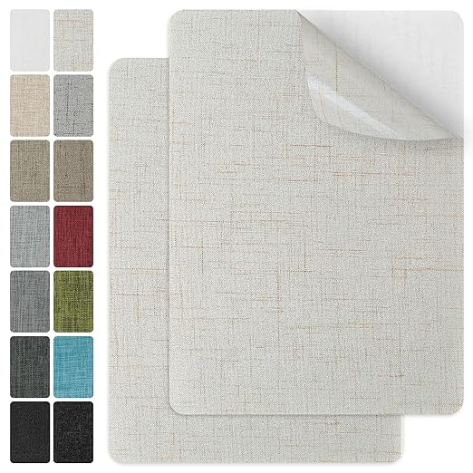 J.CARP 2Pcs Linen Repair Patches, Large Self-Adhesive Fabric Patch by JCARP