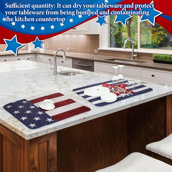 2 Pcs Memorial Day Dish Drying Mat - Image 6