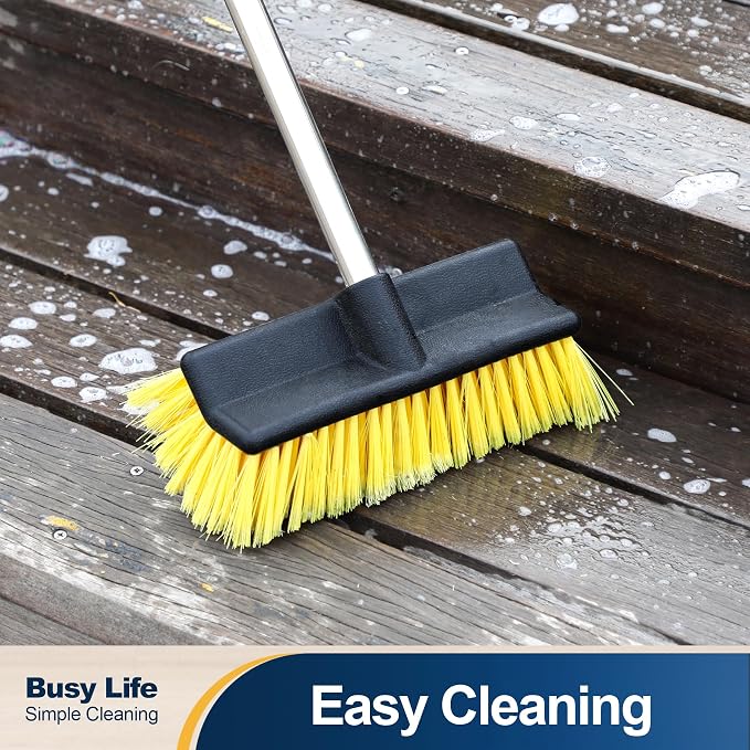 Yocada Deck Brush with 4-Section Extendable Handle Floor Scrub Brush Soft - Image 7
