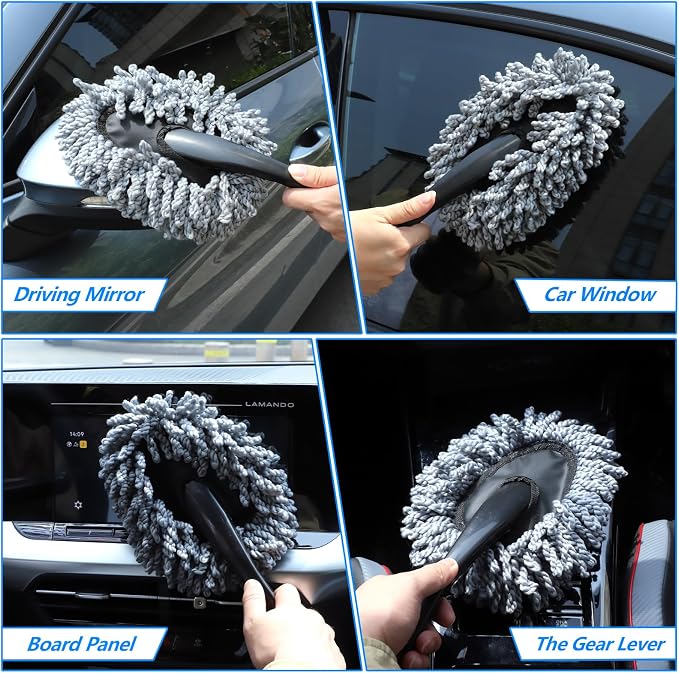 IPELY 6 Pack Car Cleaning Supplies – Car Duster Interior & Brush Interior & - Image 3