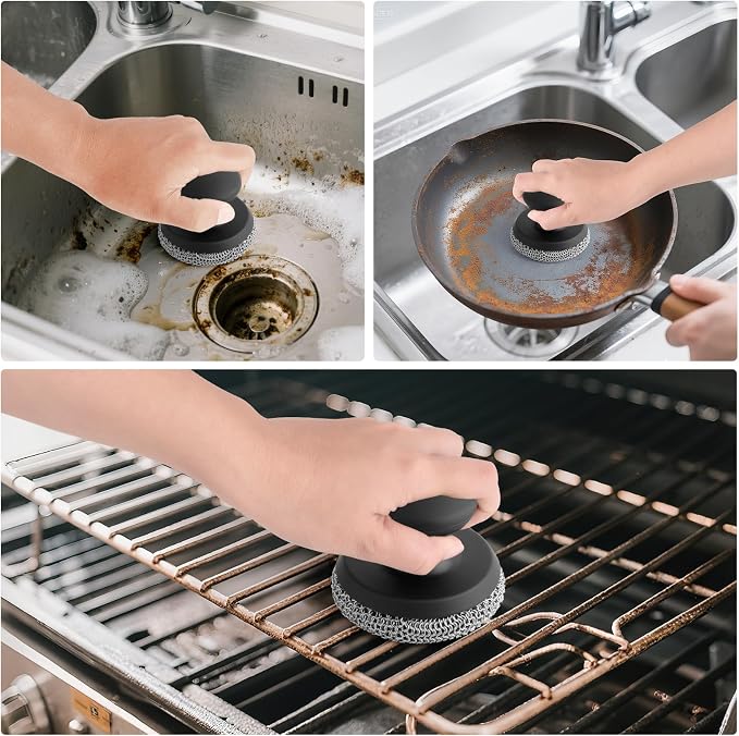 2PCS Cast Iron Scrubber Cleaner, Chainmail Scrubber - Image 5