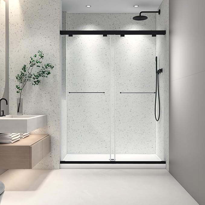 Favfurish Frameless Shower Door 54"x76"-5/16" Tempered Glass Double Sliding by Favfurish
