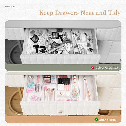 Criusia Drawer Organizer, 12 Pack Clear Plastic Kitchen Drawer Organizers Set - Image 2