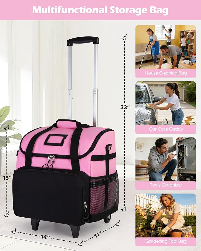 Large Rolling Cleaning Caddy Bag - Image 6