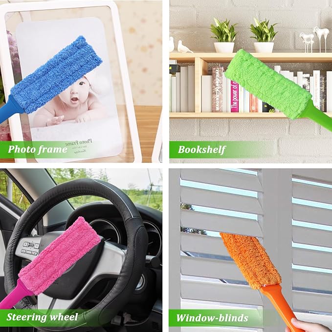 4 Pack 15" Microfiber Feather Duster, Gap Duster, Blind Duster, Hand Duster - Image 3