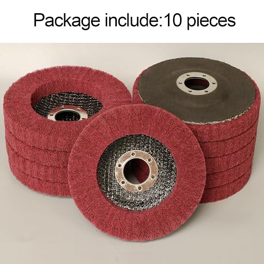 10Pcs 4 1/2" x 7/8" Non-Woven Flap Disc Polishing Grinding Wheel, Scouring pad - Image 6