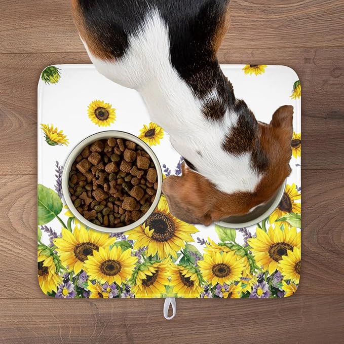 Sunflower Dish Drying Mat for Kitchen Counter 18x16 Inch Floral Lavender Drying - Image 8