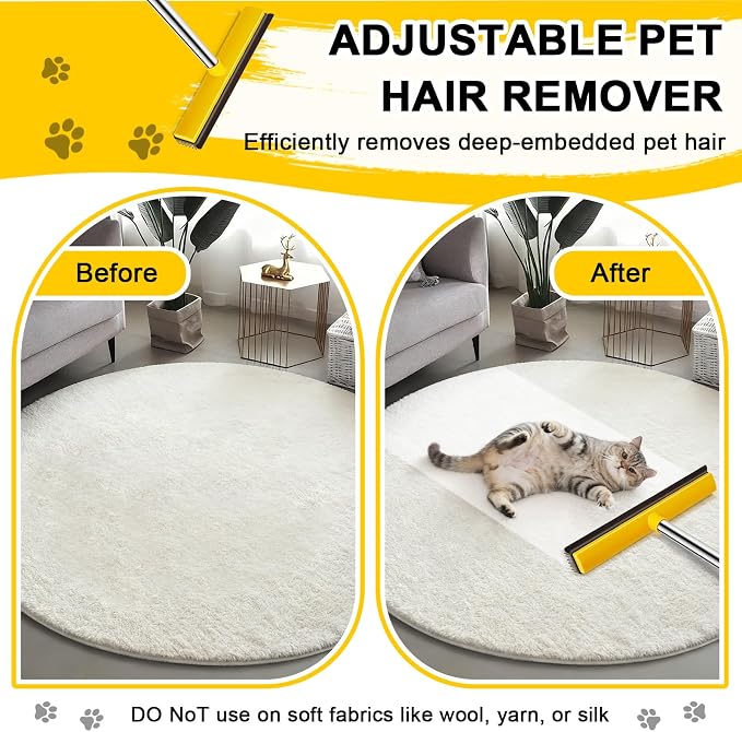 Rubber Broom for Pet Hair Removal, Carpet rake - Image 4