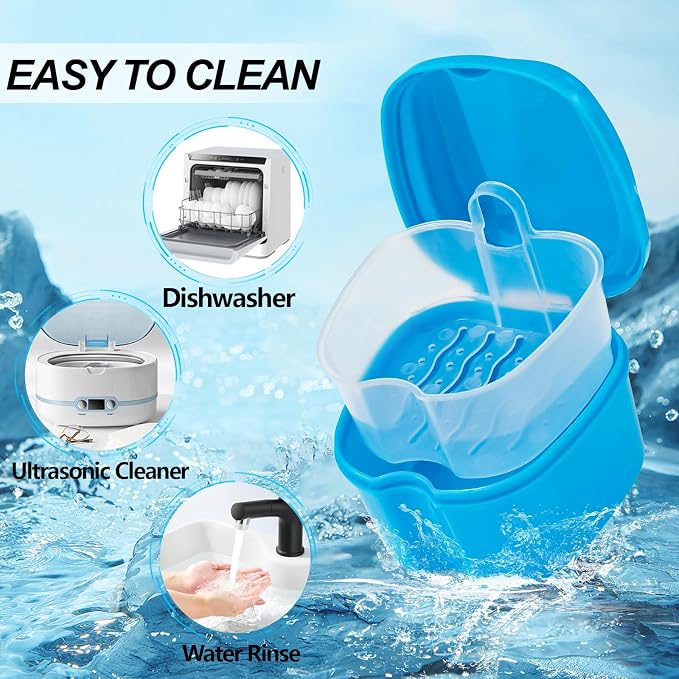 Denture Cups for Soaking Dentures, Partial Denture Holder Case Retainer - Image 7
