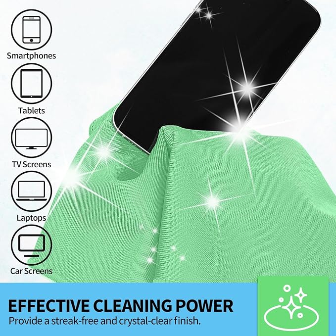 HOMERHYME Microfiber Cleaning Cloth, 6 Pack Glasses Cleaning Cloth, Streak Free - Image 4