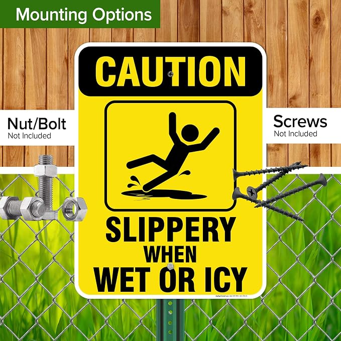 Caution Slippery When Wet Sign or ICY Sign, Indoor/Outdoor Use, USA MADE By My - Image 5