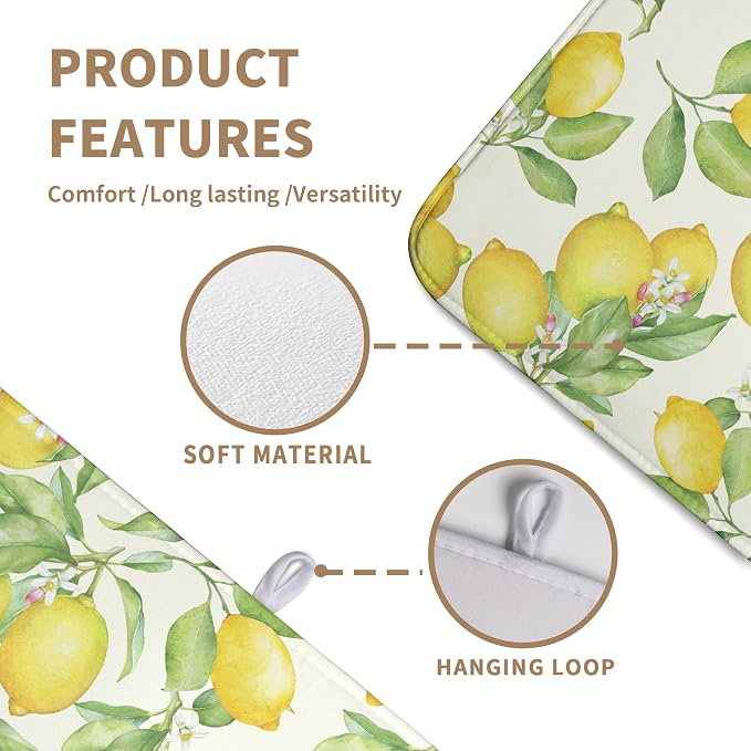 Summer Lemon Drying Mat Watercolor Fruit Yellow Lemon - Image 5